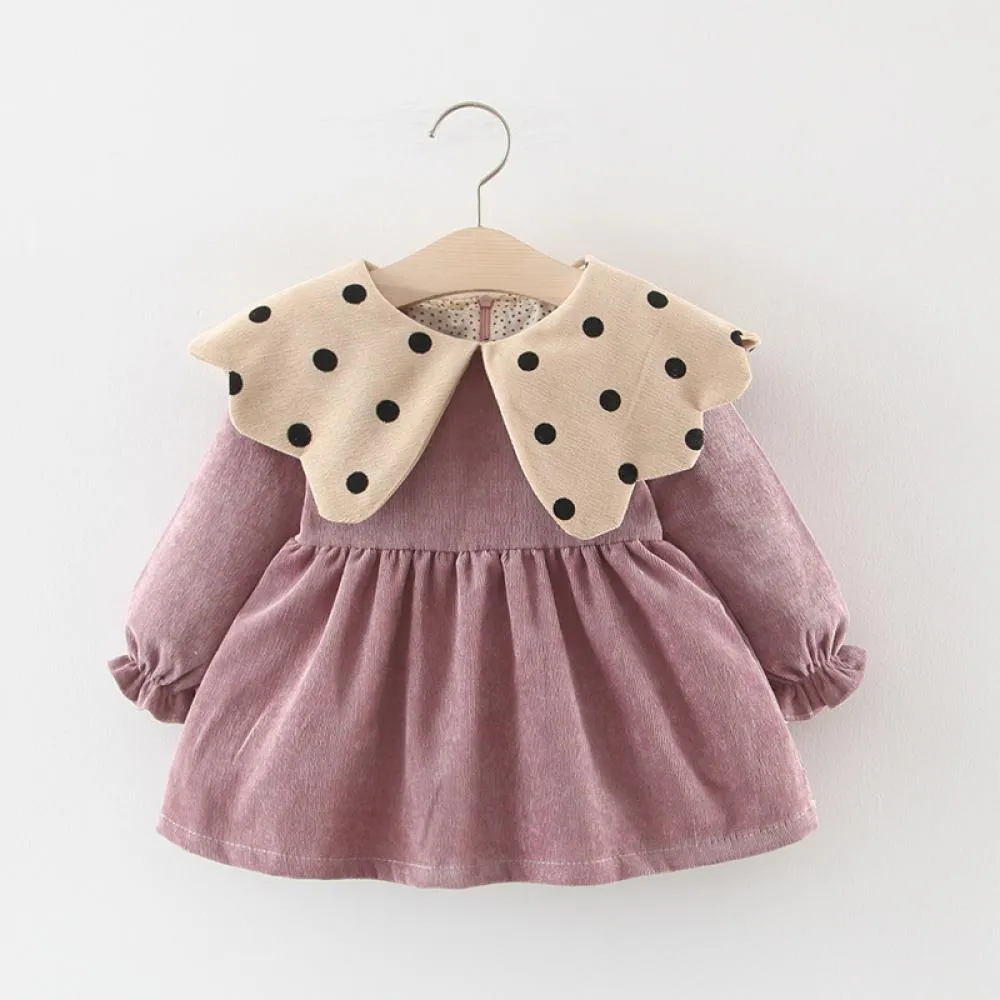 Baby Girl Western Style Color Matching Cartoon Princess Dress Autumn Wholesale Girl Dress