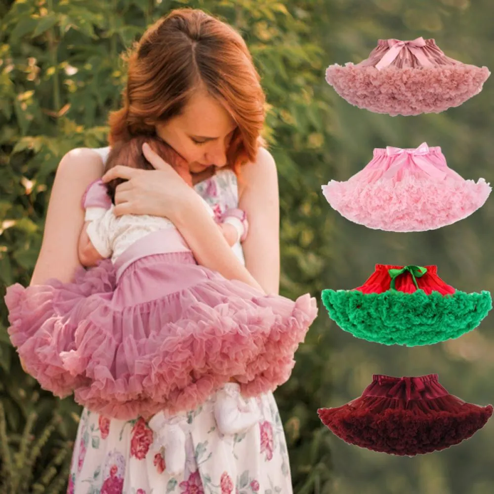 Baby Girls Christmas Tutu Dress Solid Color Skirt For Girls 6-18m Babywear Wholesale