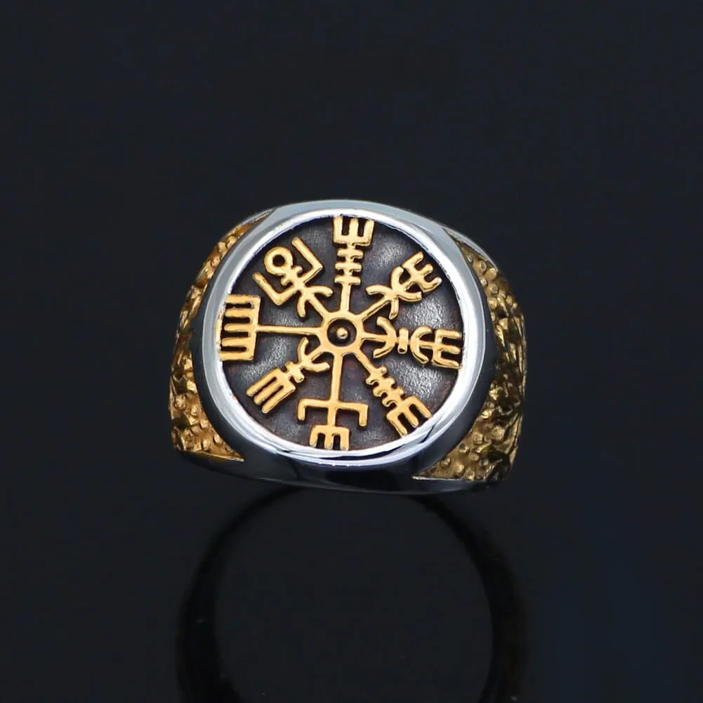 Bague compas du Viking et arbre de vie