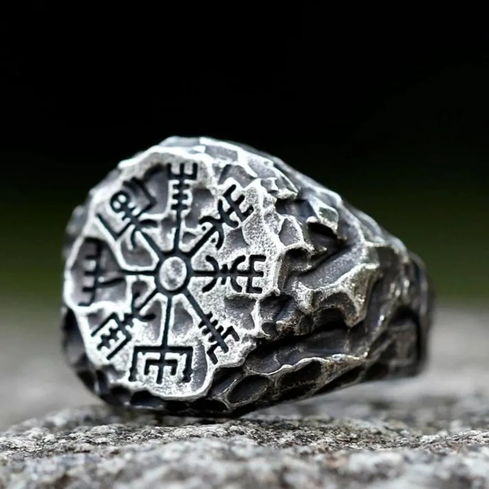 Bague "Suivre son chemin" Vegvisir | Acier inoxydable