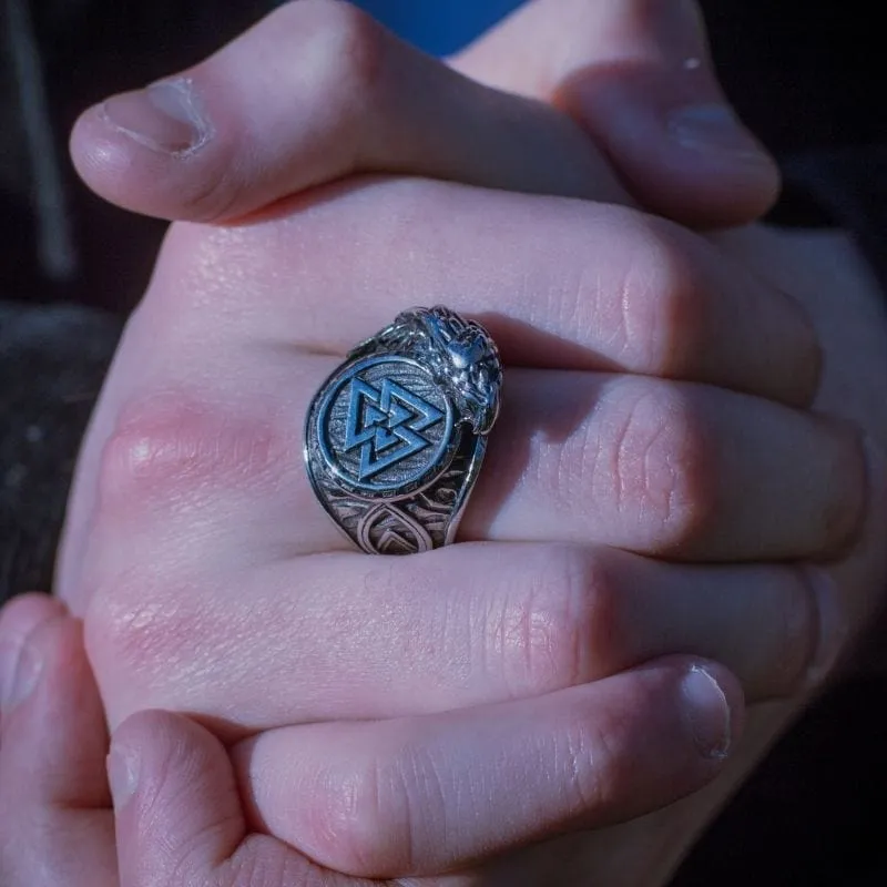 Bague symbole Valknut - Acier inoxydable - Viking