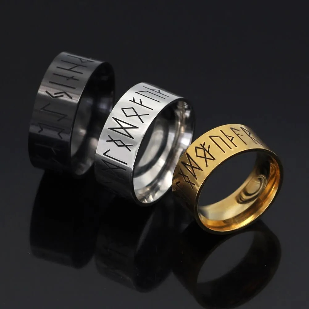 Bague Viking ancestrale - runes sacrées