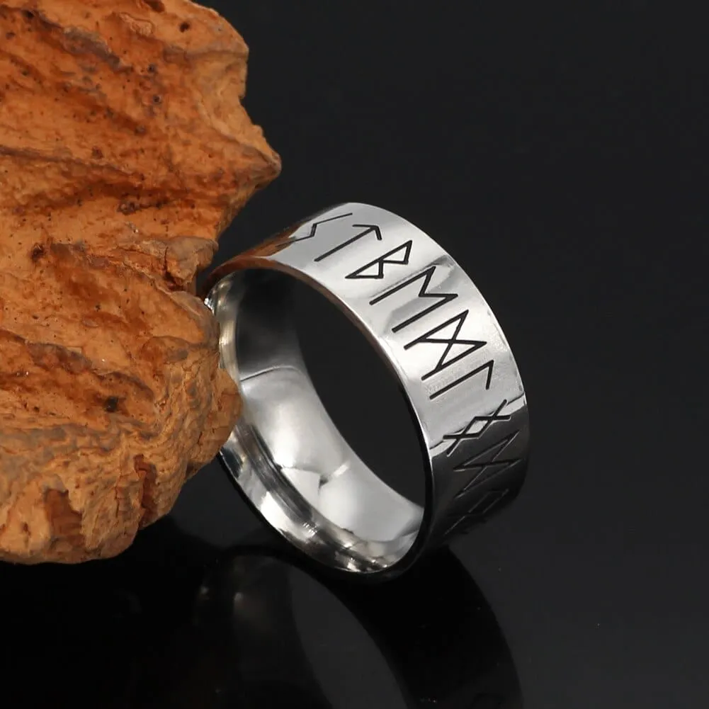 Bague Viking ancestrale - runes sacrées