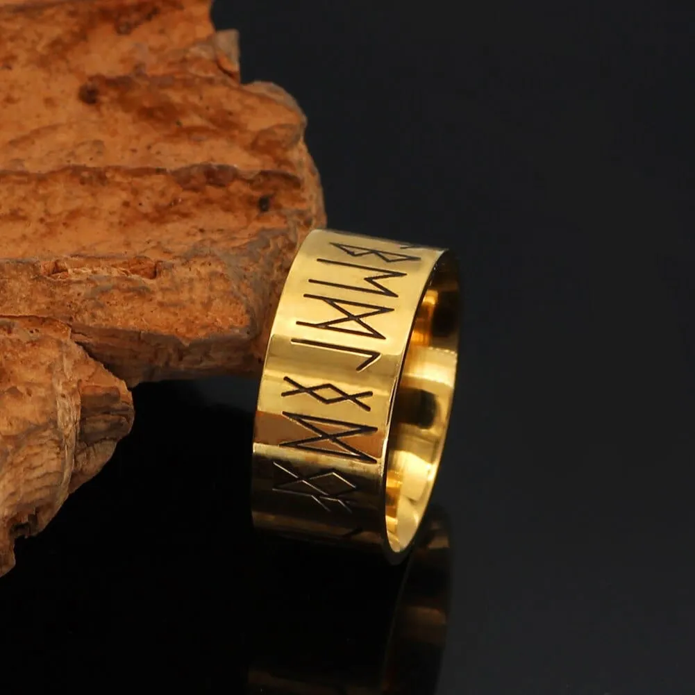 Bague Viking ancestrale - runes sacrées