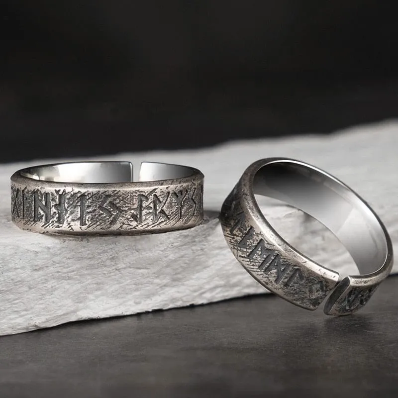 Bague Viking en Argent Sterling 925 - Alliance des Runes Éternelles