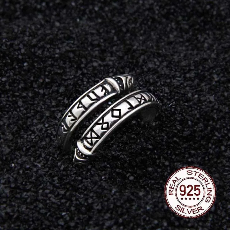 Bague Viking en Argent Sterling 925 - Rune du Serpent