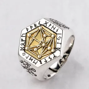 Bague Viking en Argent Sterling 925 - Totem Kabbalistique