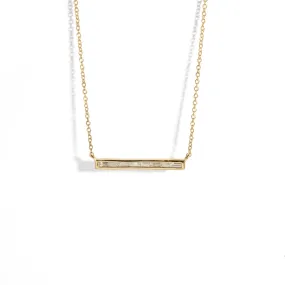 BAGUETE BAR 14k GOLD & DIAMOND NECKLACE