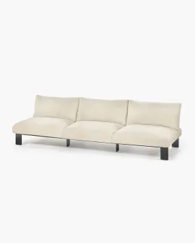 Bench three seater incl cushion indoor ivory