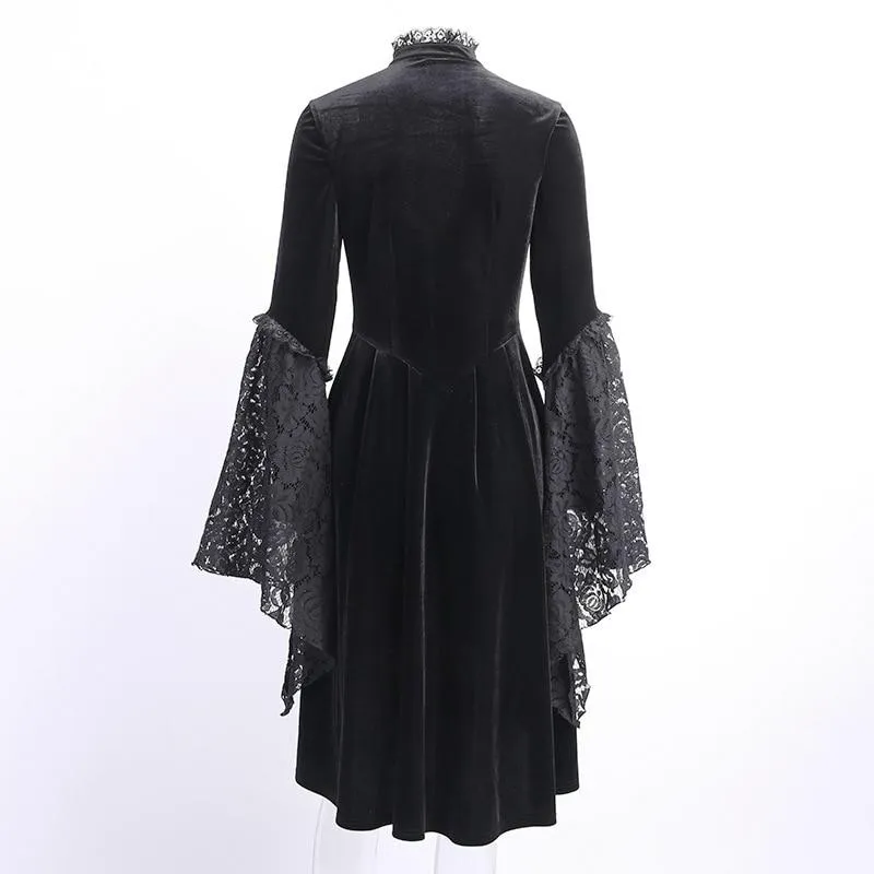 Black Gothic Lacey Dress Coat