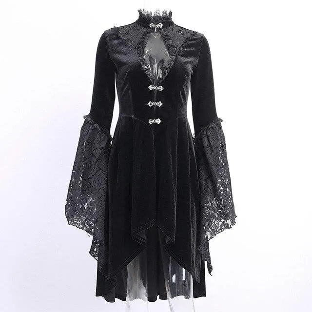 Black Gothic Lacey Dress Coat