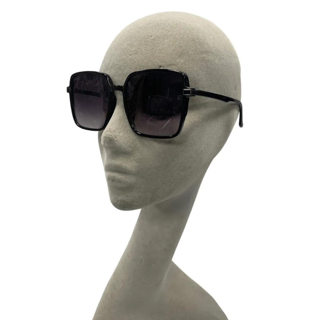 BLACK OVERSIZED SQUARE VINTAGE STYLE 70s SUNGLASSES