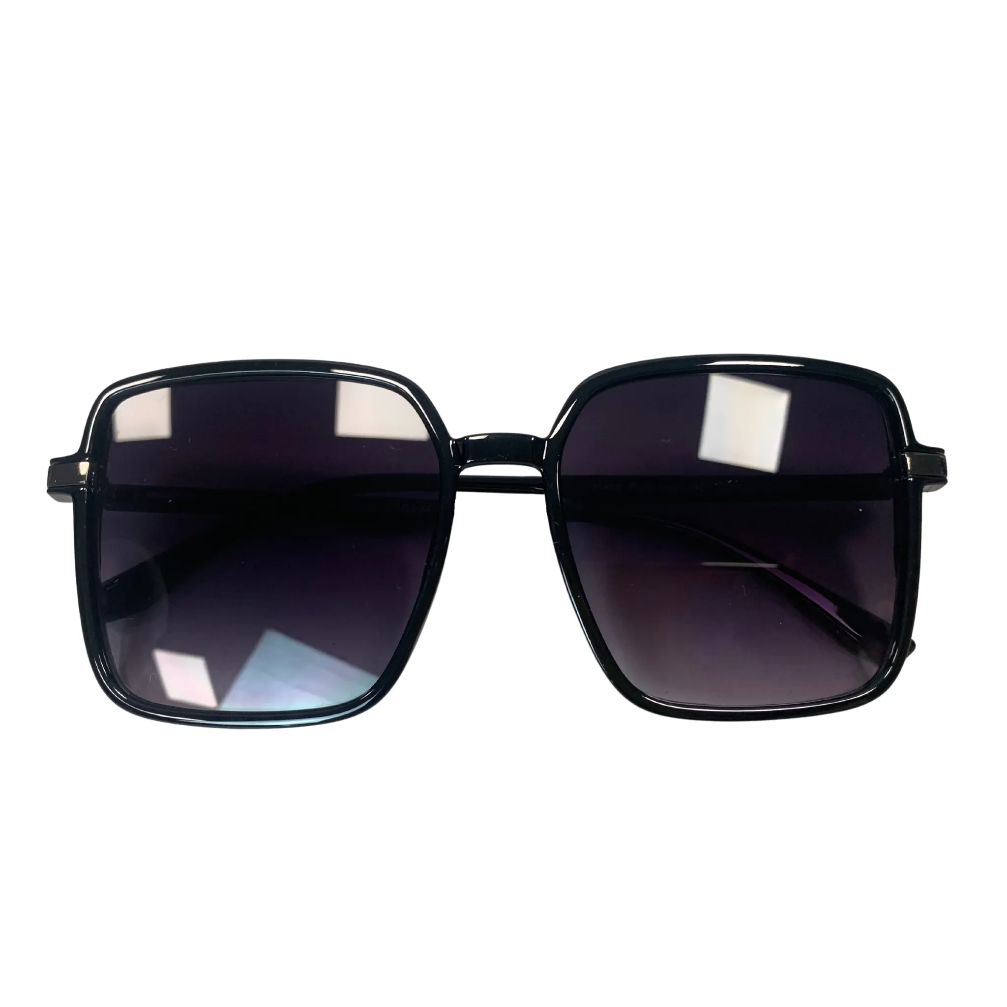 BLACK OVERSIZED SQUARE VINTAGE STYLE 70s SUNGLASSES