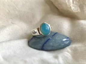 Blue Chalcedony Falco Ring (US 7)