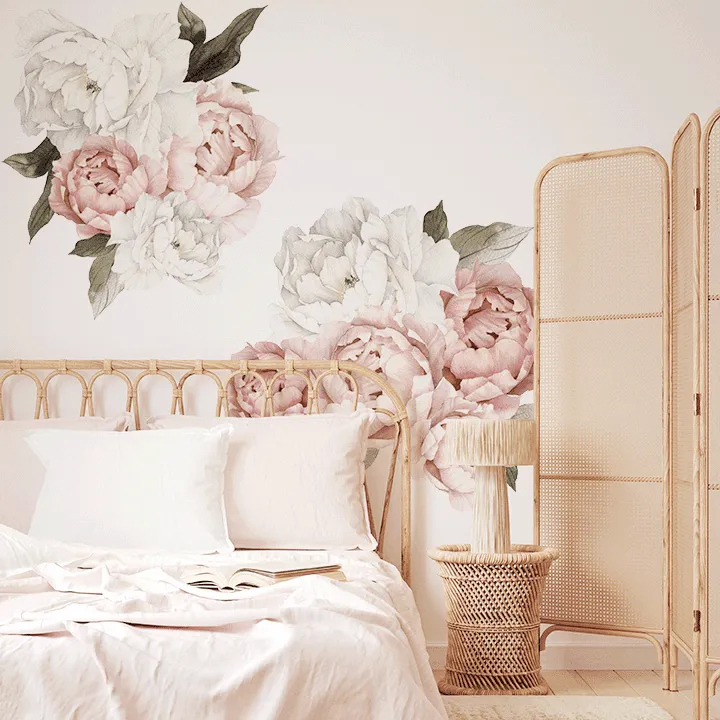 Blushing Peony Wall Decal Clusters