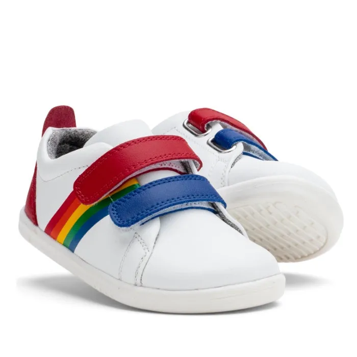 Bobux - Iwalk Grass Court Sneaker White Red Rainbow