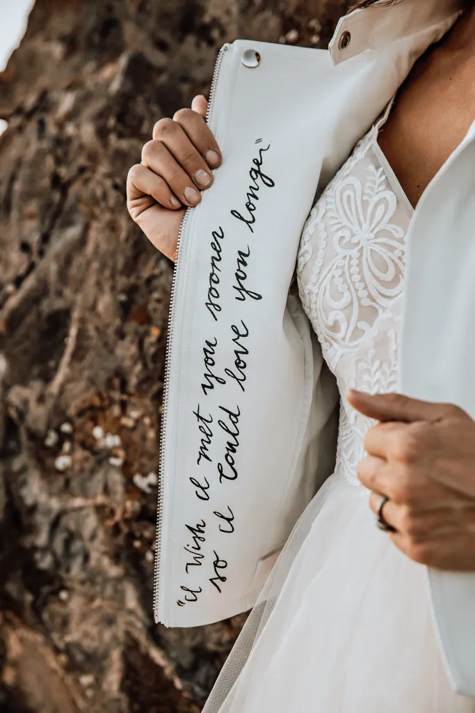 Boho Florals Leather Bridal Jacket