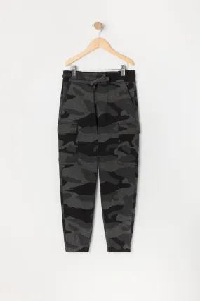 Boys Camo Fleece Cargo Jogger