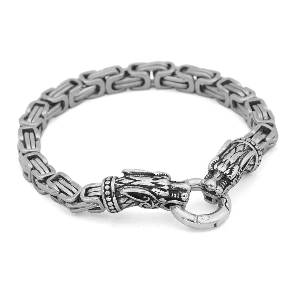 Bracelet loup Geri et Freki | Acier inoxidable