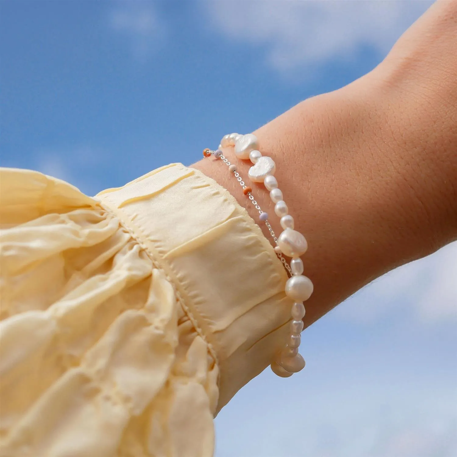 Bracelet, Pearlie - 925S/GP