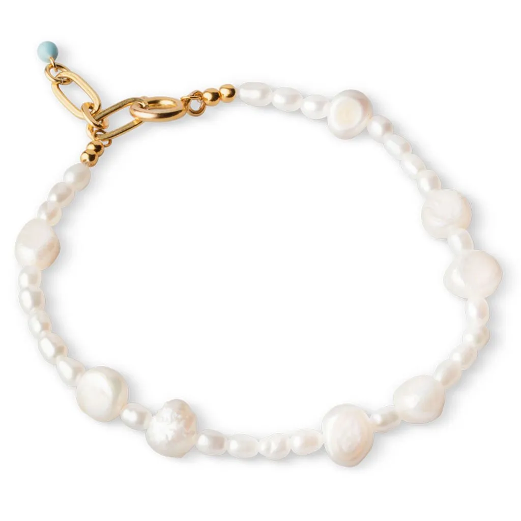 Bracelet, Pearlie - 925S/GP