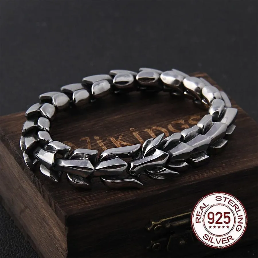 Bracelet Viking en Argent Sterling 925 - Le Splendide Ouroboros