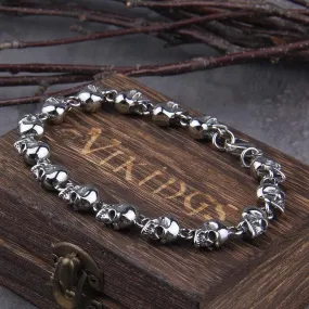 Bracelet Viking Tête de mort en chaîne