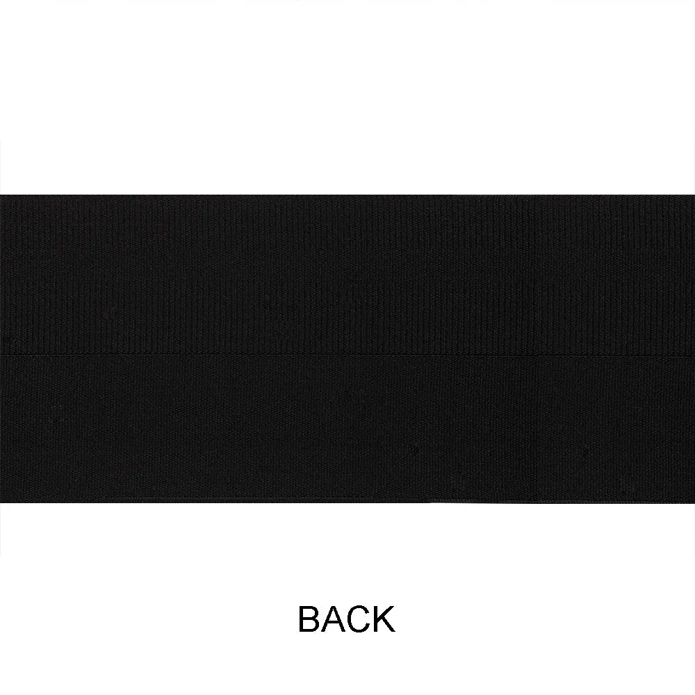 Broad Soft Stretch Black Woven Foldover Dress Elastic