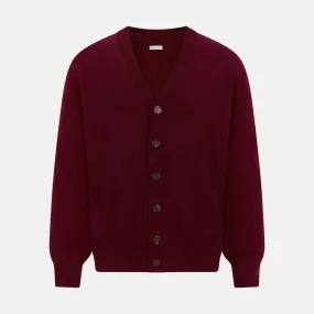 Burgundy Cashmere Cardigan