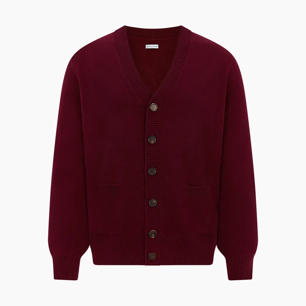 Burgundy Cashmere Cardigan