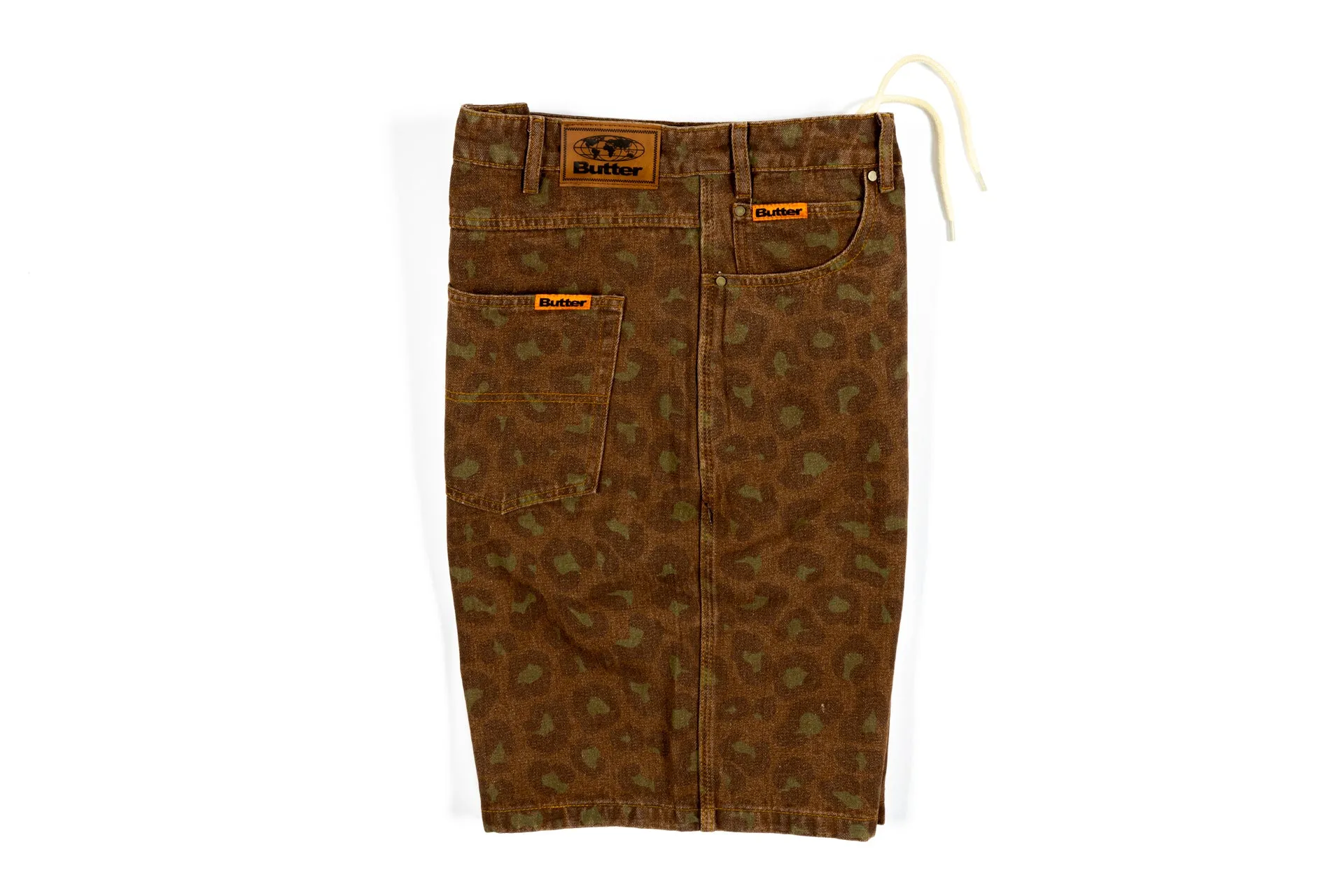 Butter Goods Leopard Denim Shorts