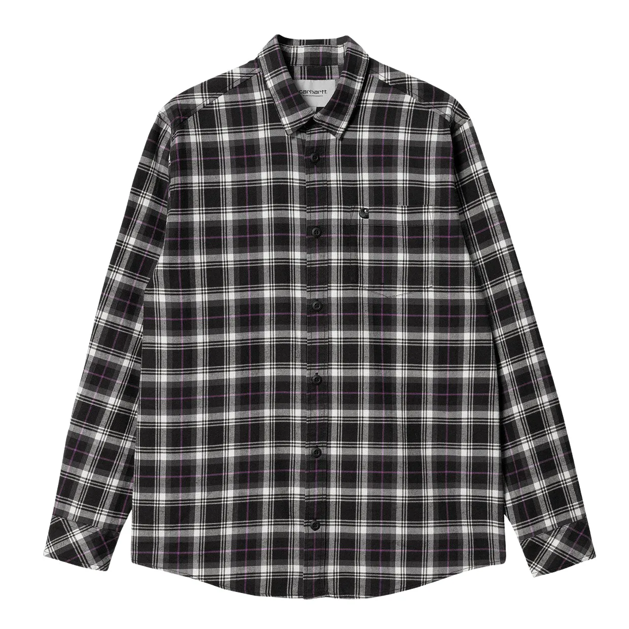 Camicia Carhartt WIP L/S Lermond Nero / Bianco