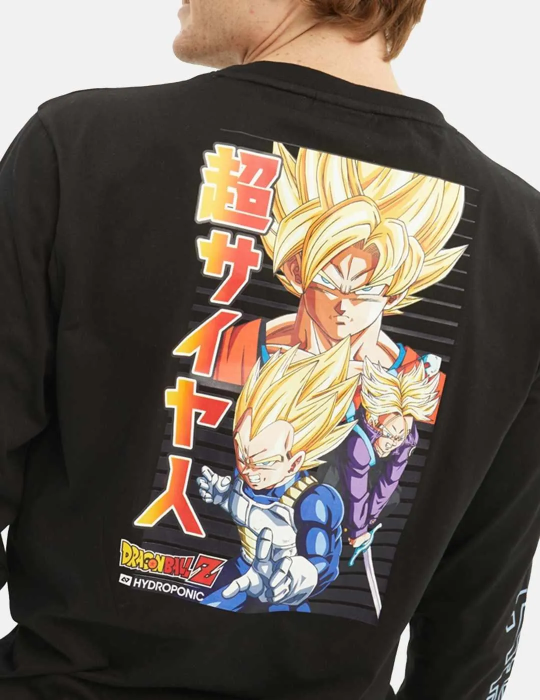 Camiseta DBZ Saiyan 3 LS Negro