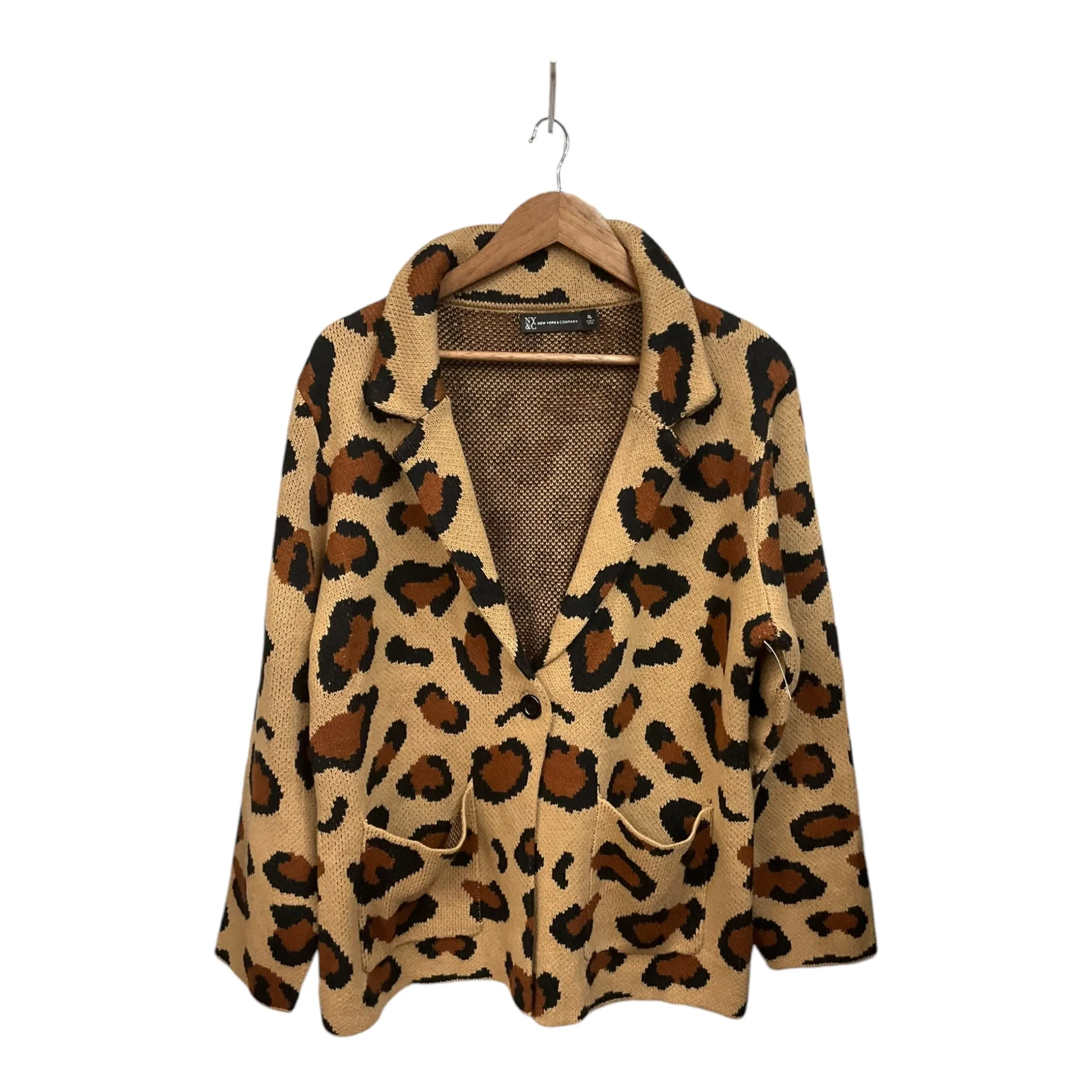 Cardigan By New York And Co In Animal Print, Size: Xl