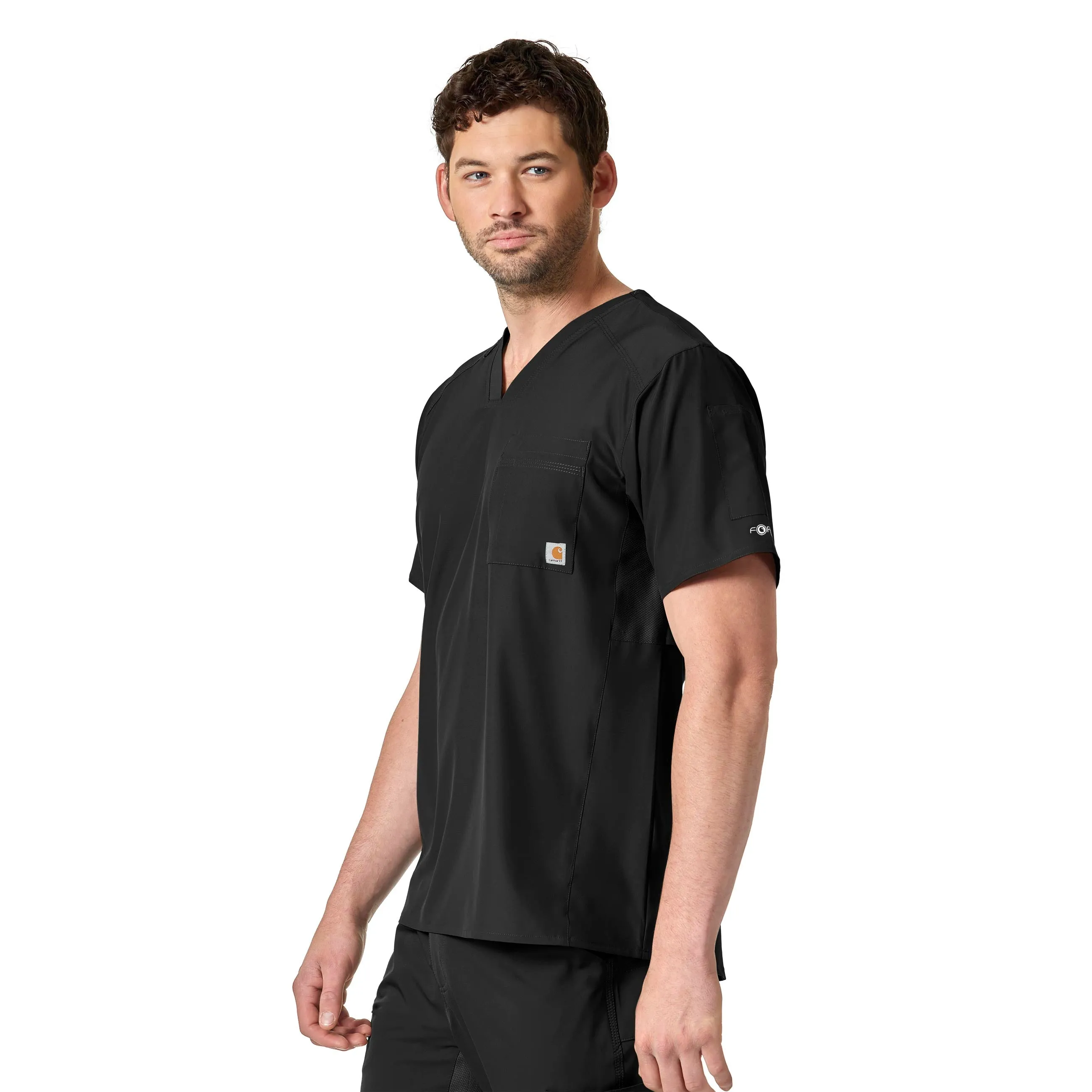 Carhartt Force Liberty Men's Twill Chest Pocket Scrub Top - Black