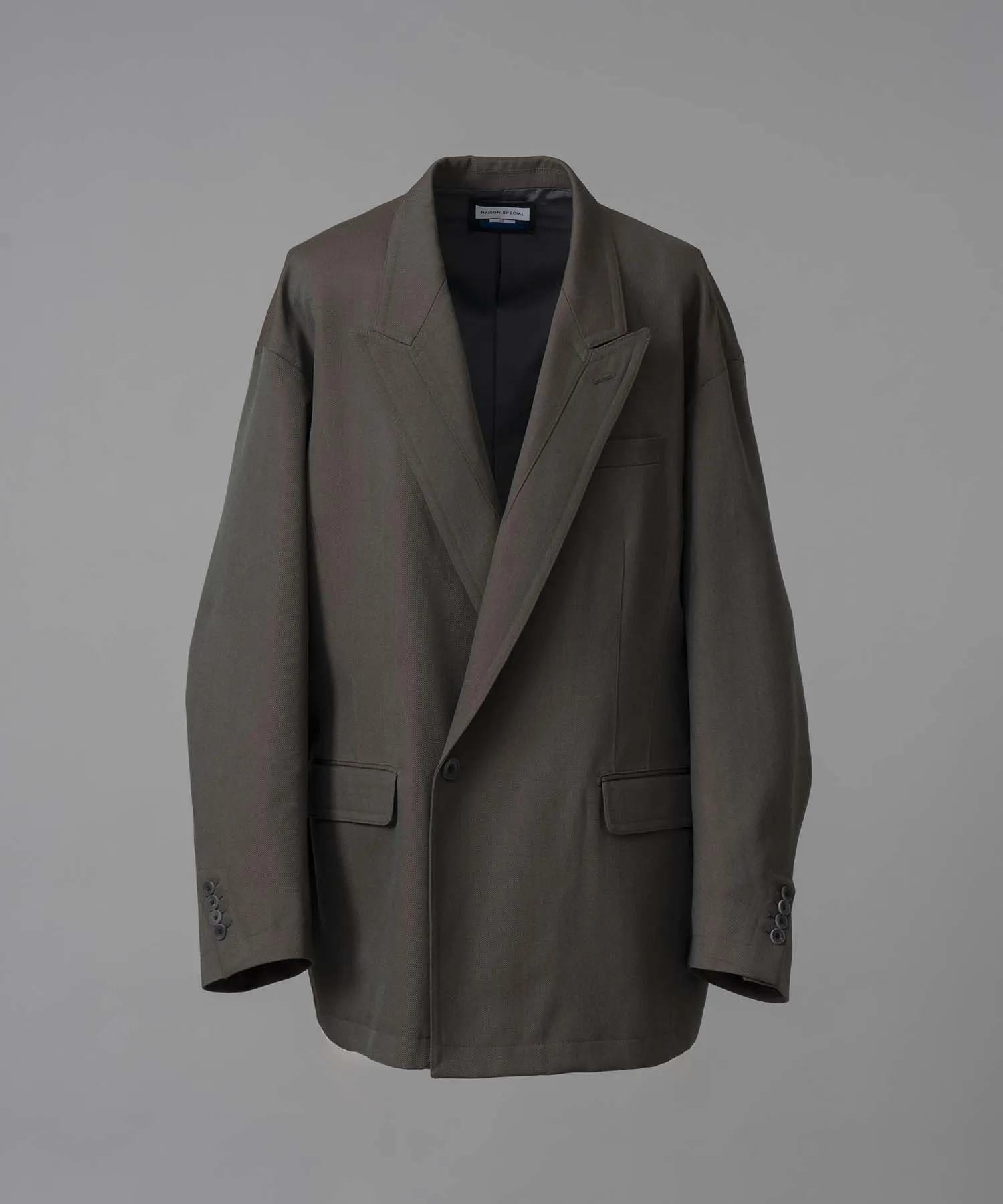 Chambray Wool Prime-Over Three-Dimensional Cutting Tailored Jacket