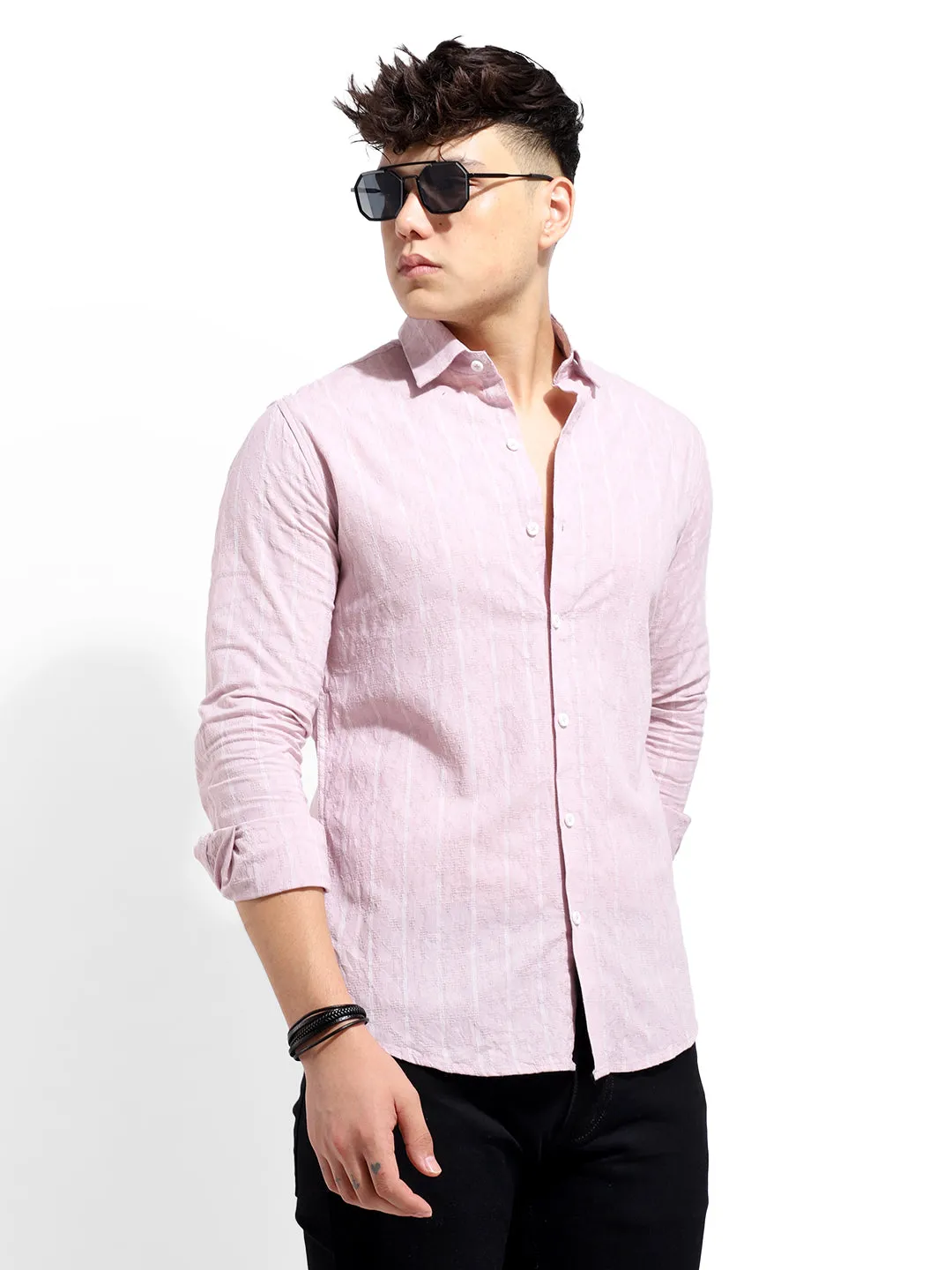 Charbonyx Stripe Peach Shirt