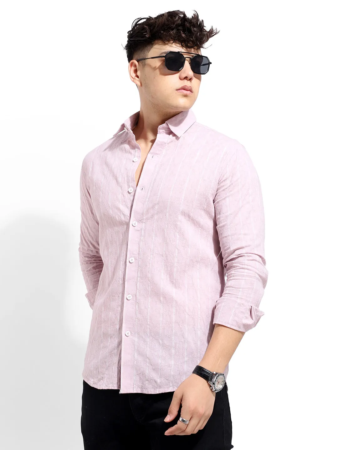 Charbonyx Stripe Peach Shirt