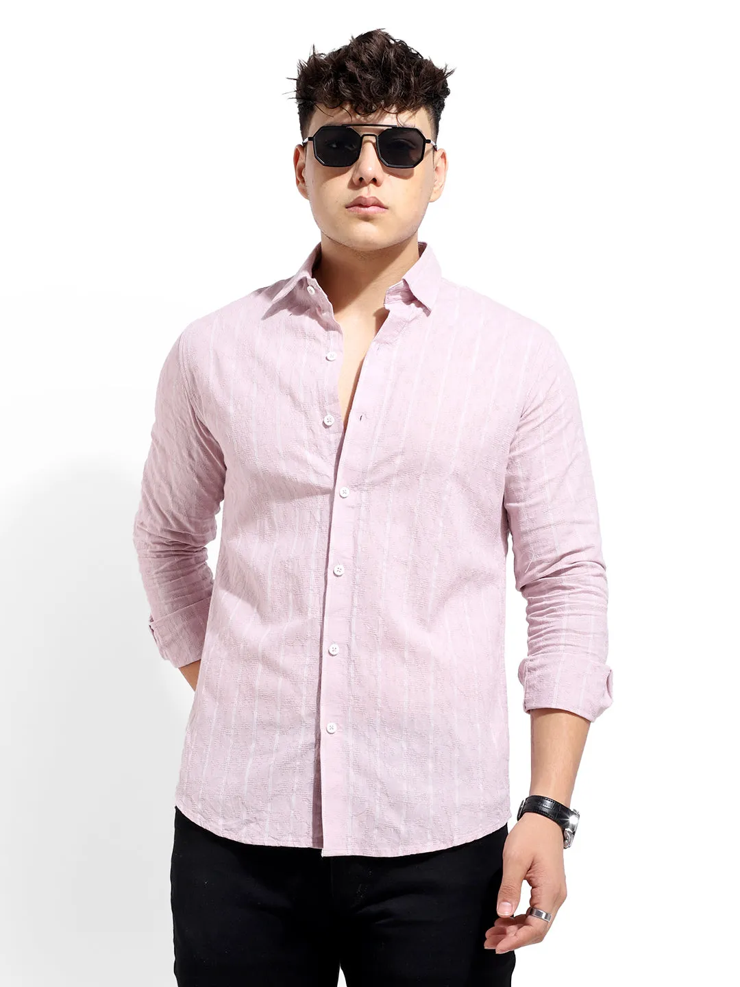 Charbonyx Stripe Peach Shirt