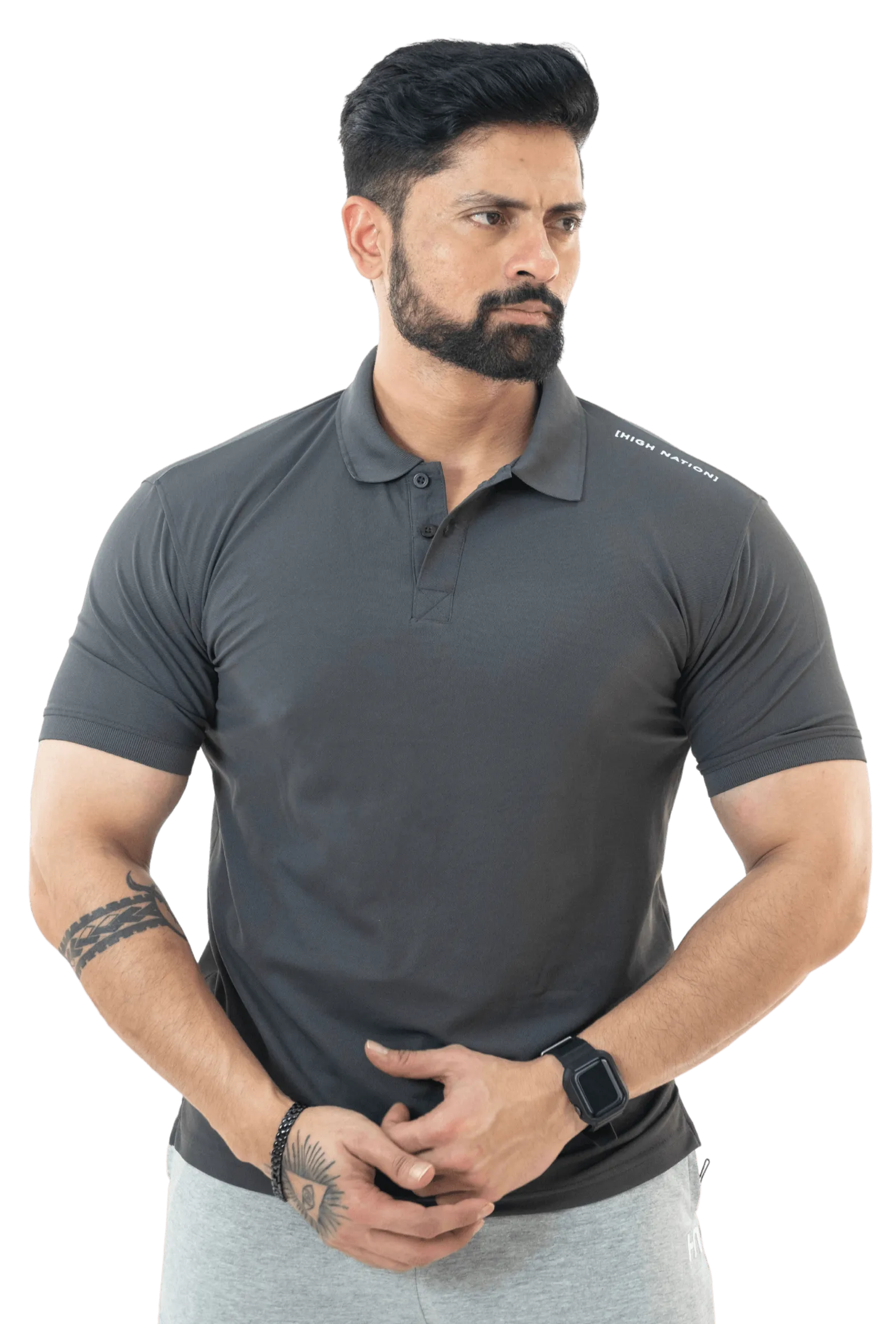 Charcoal Grey Mars Polo T-shirt