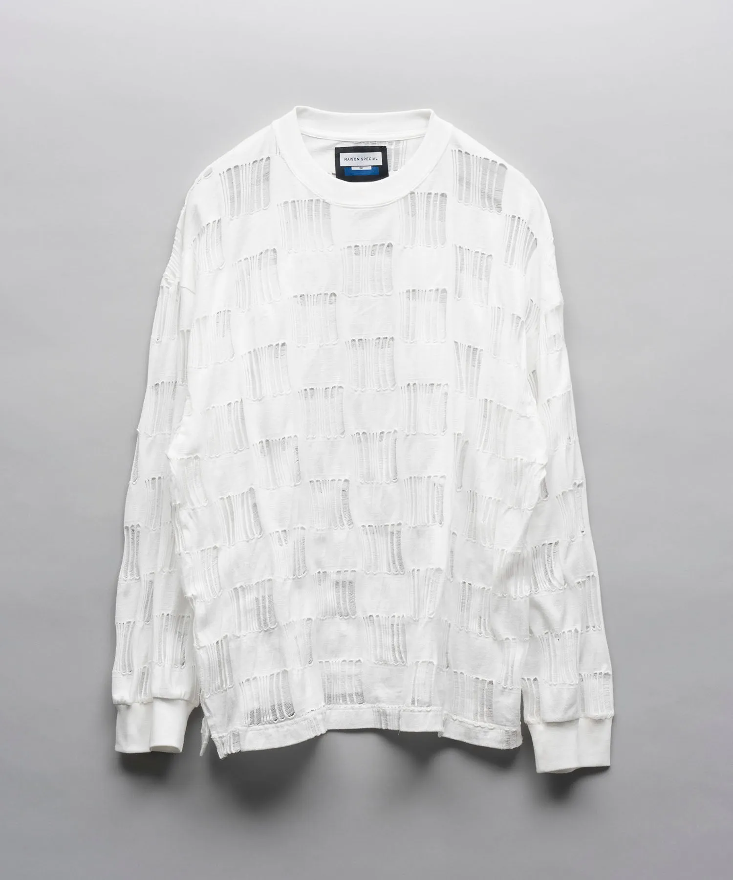 Check Jacquard Prime-Over Crew Neck Knit Pullover