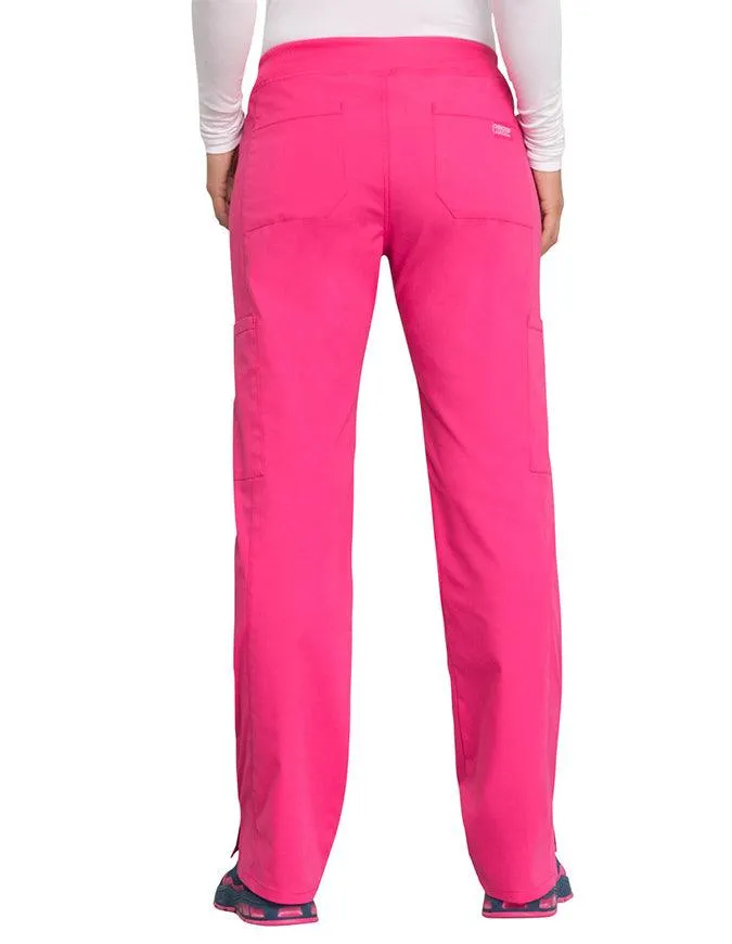 Cherokee Workwear Professionals Women's Elastic Waist Mid Rise Straight Leg Pull-on Cargo Pant