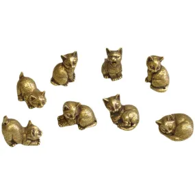 Chinese style brass small tea pet mini cat