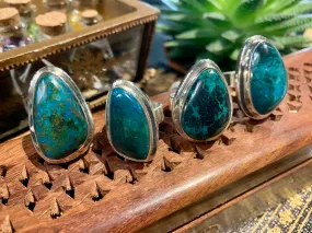 Chrysocolla Chunky Ari Rings (US 7.5)