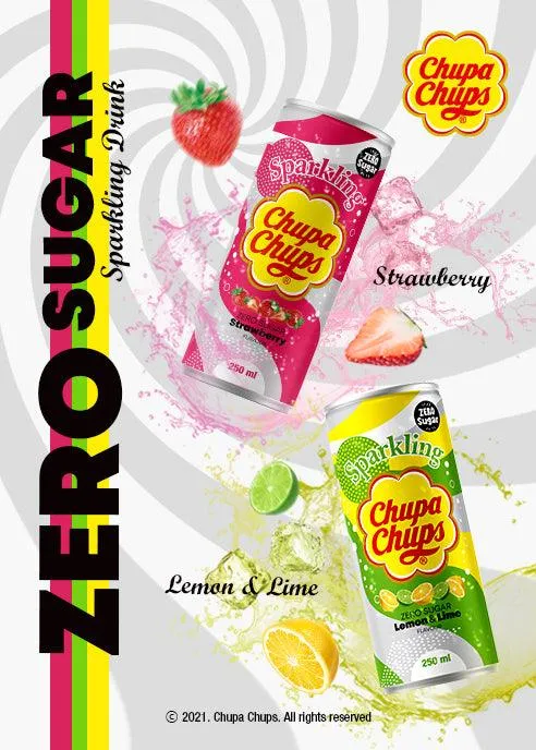 Chupa Chups Lemon & Lime Sparkling Zero Flavour