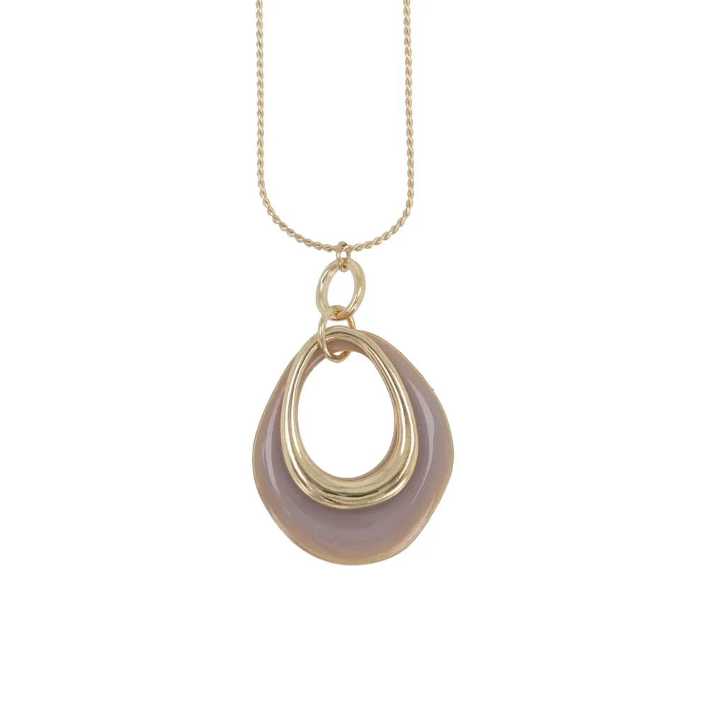 Circle Drop Long Necklace