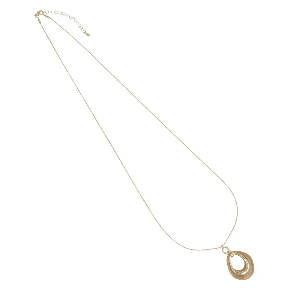 Circle Drop Long Necklace