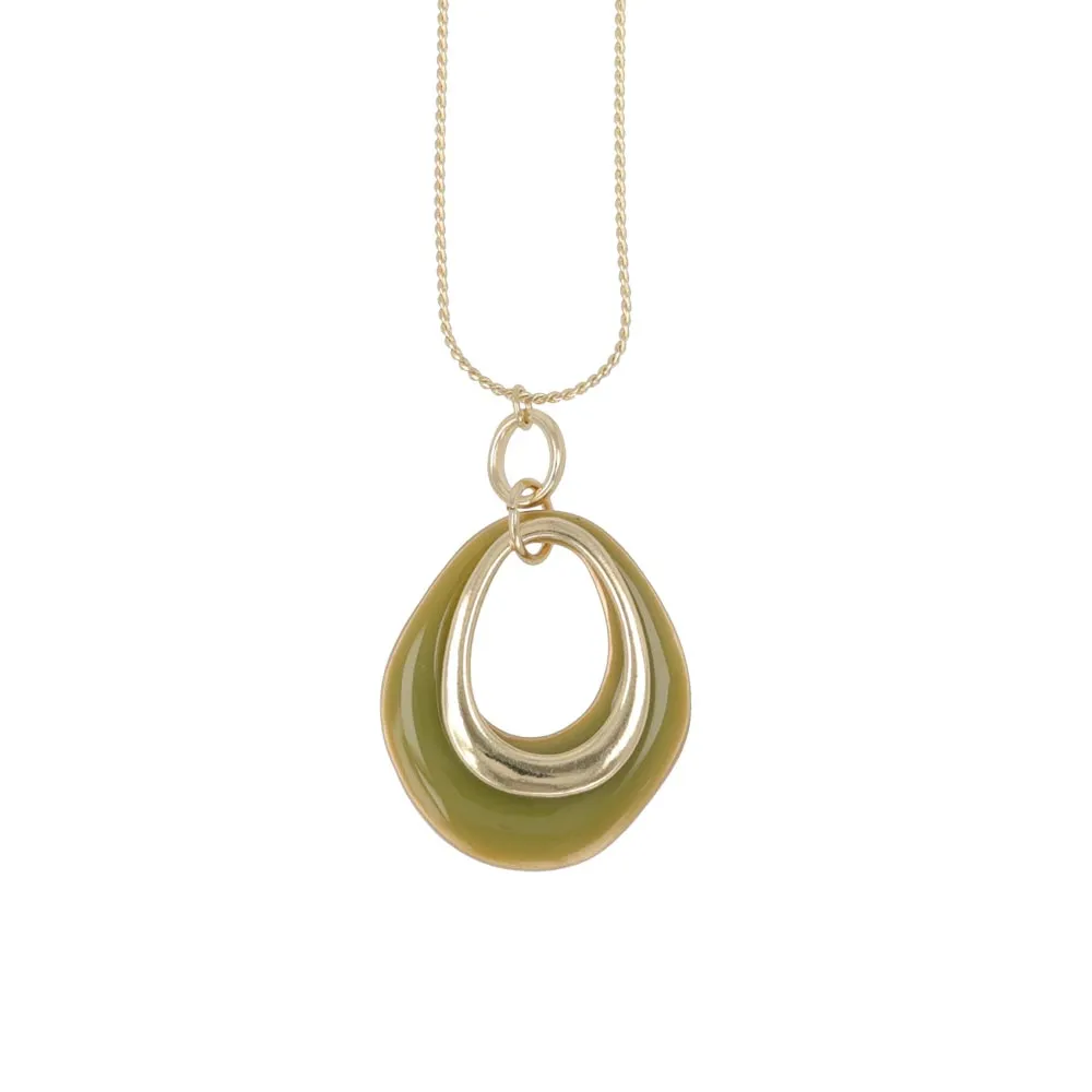 Circle Drop Long Necklace