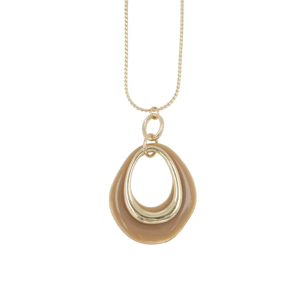 Circle Drop Long Necklace