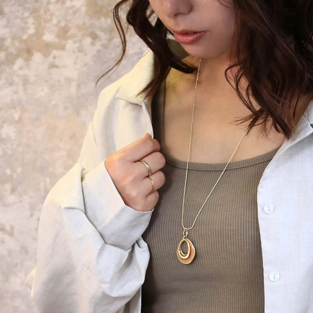 Circle Drop Long Necklace